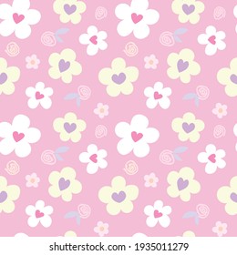 Vector seamless pattern, decorative floral pattern in gentle colors