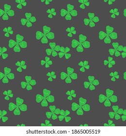 Vector seamless pattern of decorative four leaf clovers. Luck symbols background for prints and designs.