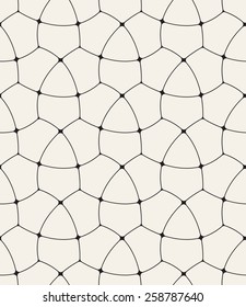 Vector seamless pattern. Decorative geometric linear grid. Linear background with rounded angles. Minimalist simple trellis. Modern graphic design