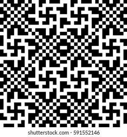 Vector seamless pattern. Decorative ornament, traditional tracery with black white swastika, ethnic symbol of sun, peace. Background, texture with folk handiwork. Fabric textile swatch, art design.