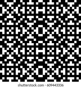 Vector seamless pattern. Decorative ornament, traditional tracery with black white design. Background, texture with folk handiwork. Fabric textile swatch for cloth, blanket, carpet, tapestry.
