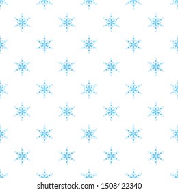 Vector seamless pattern with decorative snowflakes. Winter background.