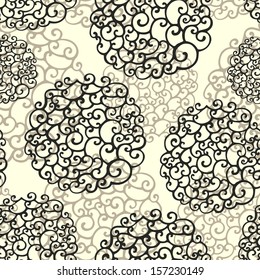 Vector seamless pattern with decorative swirl ornament. Can be used for textile, website background, book cover, packaging  