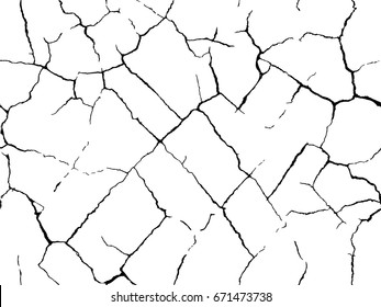 Vector seamless pattern with deep cracks. 