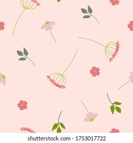
vector seamless pattern with delicate flowers