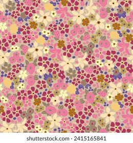 
vector seamless pattern with delicate flowers