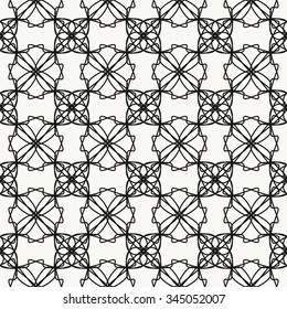 Vector seamless pattern with delicate lace. Abstract ornament. Vintage design element for printing on paper, cards, wallpaper, textiles. Graphic line. Endless texture.