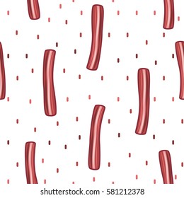 Vector seamless pattern. Delicious bacon