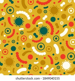 Vector seamless pattern design with abstract viruses