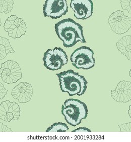 Vector seamless pattern design with begonia leaves for fabric, scrapbooking and wallpaper projects. Designed by Daania at deeyana83*yahoo.com.