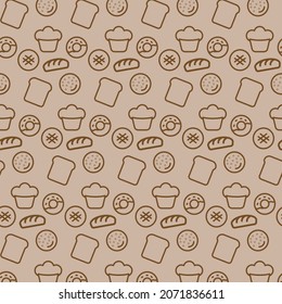 vector seamless pattern design with bread theme suitable for background, banner, template, layout
