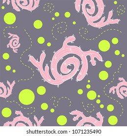 Vector seamless pattern design with cactus. Print for textiles. Vector illustration background.