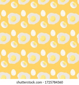Vector Seamless Pattern Design in concept cute eggs on lovely yellow tone background, can apply on function 'pattern' and make your own artwork.
