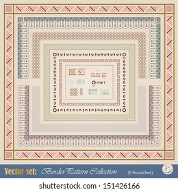 Vector seamless pattern for design, creating borders, frames and backgrounds 