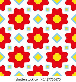 Vector seamless pattern. Design for fabric print. Bright color