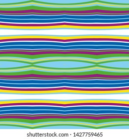 Vector seamless pattern. Design for fabric print. Bright color stripes