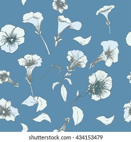 Vector seamless pattern. Design for fabrics, textiles, paper, wallpaper, web. Vintage. Floral ornament. 