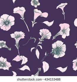 Vector seamless pattern. Design for fabrics, textiles, paper, wallpaper, web. Vintage. Floral ornament. 
