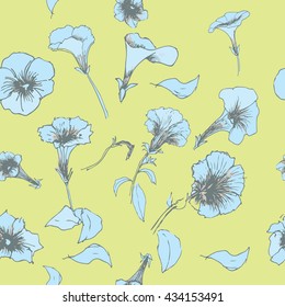 Vector seamless pattern. Design for fabrics, textiles, paper, wallpaper, web. Vintage. Floral ornament. 