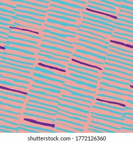 Vector seamless pattern pattern design with hand drawn marker stripes, repeat background for web and print