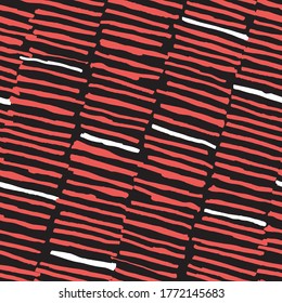 Vector seamless pattern pattern design with hand drawn marker stripes, repeat background for web and print