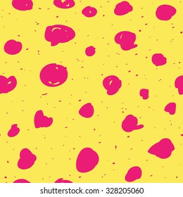 Vector seamless pattern design with hand drawn sketchy dots and spots