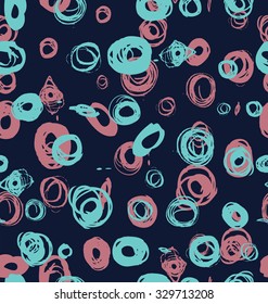 Vector seamless pattern design with hand drawn sketchy dots and spots, abstract repeating background for all web and print use