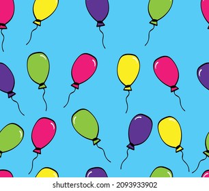 vector seamless pattern design helium balloon collection