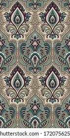 Vector Seamless Pattern Design, Paisley Style