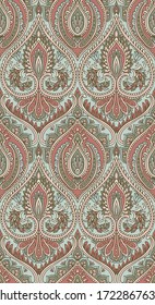 Vector Seamless Pattern Design, Paisley Style