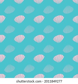 Vector seamless pattern design with pastel seashells and starfish from the beach and seashore for fabric, scrapbooking and wallpaper projects. Designed by Daania at deeyana83*yahoo.com
