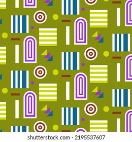 Vector seamless pattern for design and print. Bright texture in abstract style with elements of geometric shapes for use in business, marketing, fashion, etc.