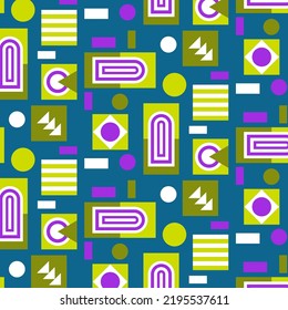 Vector seamless pattern for design and print. Bright texture in abstract style with elements of geometric shapes for use in business, marketing, fashion, etc.