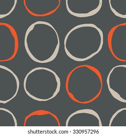 Vector seamless pattern design with sketchy circles, trendy, simple and stylish repeating background for all web and print purposes.