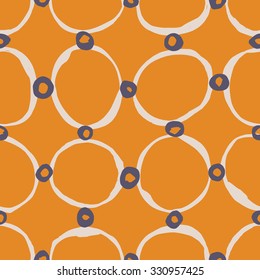 Vector seamless pattern design with sketchy circles, trendy, simple and stylish repeating background for all web and print purposes.