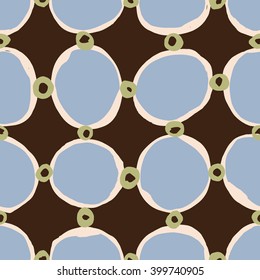Vector seamless pattern design with sketchy circles, trendy, simple and stylish repeating background for all web and print purposes.