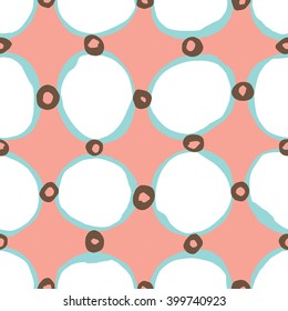 Vector seamless pattern design with sketchy circles, trendy, simple and stylish repeating background for all web and print purposes.