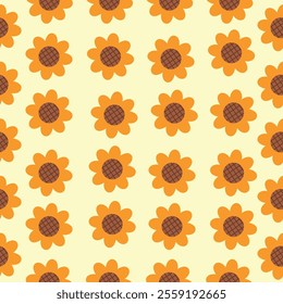 Vector seamless pattern design with sunflowers