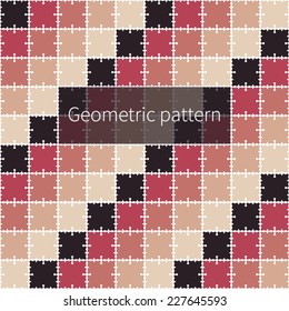 Vector seamless pattern for design.Warm colors. Repeating geometric tiles.