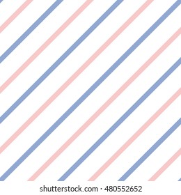 Vector seamless pattern. Diagonal background. Trendy color Rose Quartz and Blue Serenity.