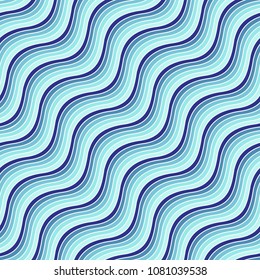 Vector of seamless pattern with diagonal blue waves.
