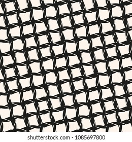 Vector seamless pattern with diagonal grid, ropes, cross lines. Abstract black and white geometric texture of mesh, net, fabric, cloth, lattice. Monochrome repeat background. Design for decor, prints