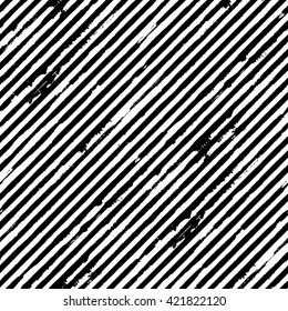 Vector Seamless Pattern With Diagonal Grunge Stripes