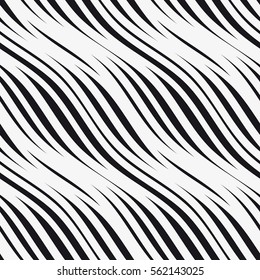 Vector seamless pattern. Diagonal wavy stripes. Geometric pattern.