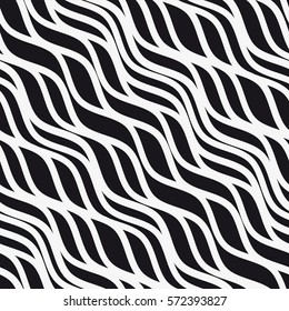 Vector seamless pattern. Diagonal wavy stripes. Geometric pattern.