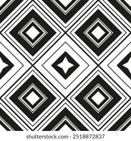 Vetor padrão sem emenda com forma de diamante elementos gráficos lineares Textura geométrica mínima contemporânea. Fundo abstrato em preto e branco cor para decoração de casa elegante, esporte rua ativo desgaste