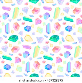 Vector seamless pattern with diamonds and jewelry. Vector pattern
