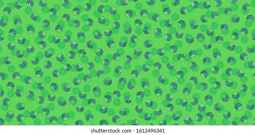Vector Seamless Pattern of Dice in Green Color