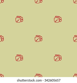 Vector seamless pattern with dice. Hand painted background.