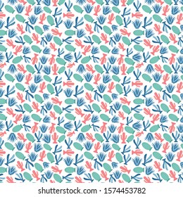 Vector seamless pattern with different cactus. Bright repeated texture with green cacti. Natural hand drawing background with desert plants